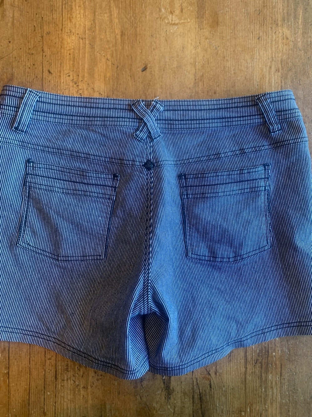 Prana Navy and White Pinstripe Women's Cargo Shorts - Picture 8 of 16